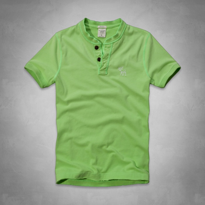 Abercrombie Fitch Hombres Ponte de pie de cuello Corto Remera AF5801